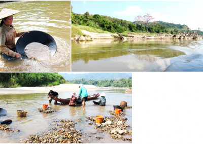 panning for gold on the mekong